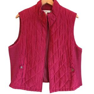 Croft & Barrow Quilted Sleeveless Vest Fully Lined Dark Pink Size XL